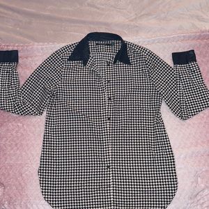 Lauren Ralph Lauren houndstooth button up long sleeve women’s medium